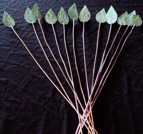 Crystal plant stakes now available! Wrapped with copper wire to help p